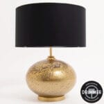 Lampe en verre doré, abat-jour noir