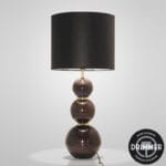 Lampe en verre noir, abat-jour noir