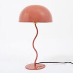 Lampe métal émaillé brique Ht 52 cm