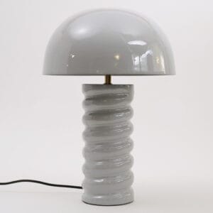 Lampe métal émaillé gris Ht 45 cm