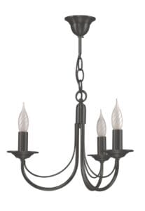 Lustre CHATELET 3 lumières laiton massif graphite