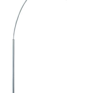 Lampadaire arc chrome abat-jour acrylique opale