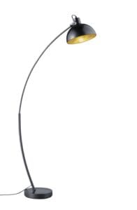 Lampadaire arc noir/feuille Or