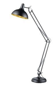 Lampadaire articulé noir/feuille Or